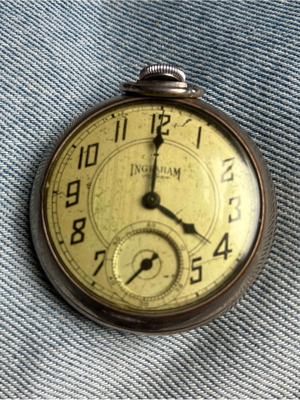 Vintage Ingraham Viceroy Pocket Watch Bristol Conn USA Parts Or Repair